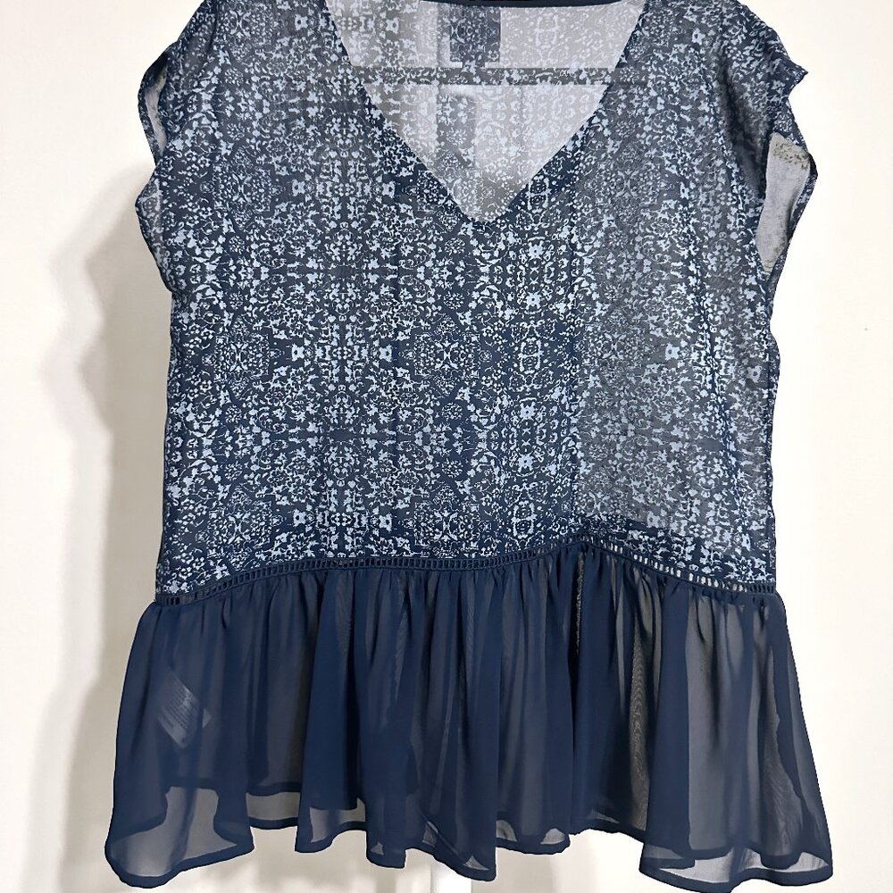 Boho Blue Top with Ruffles - Picture 4 of 4